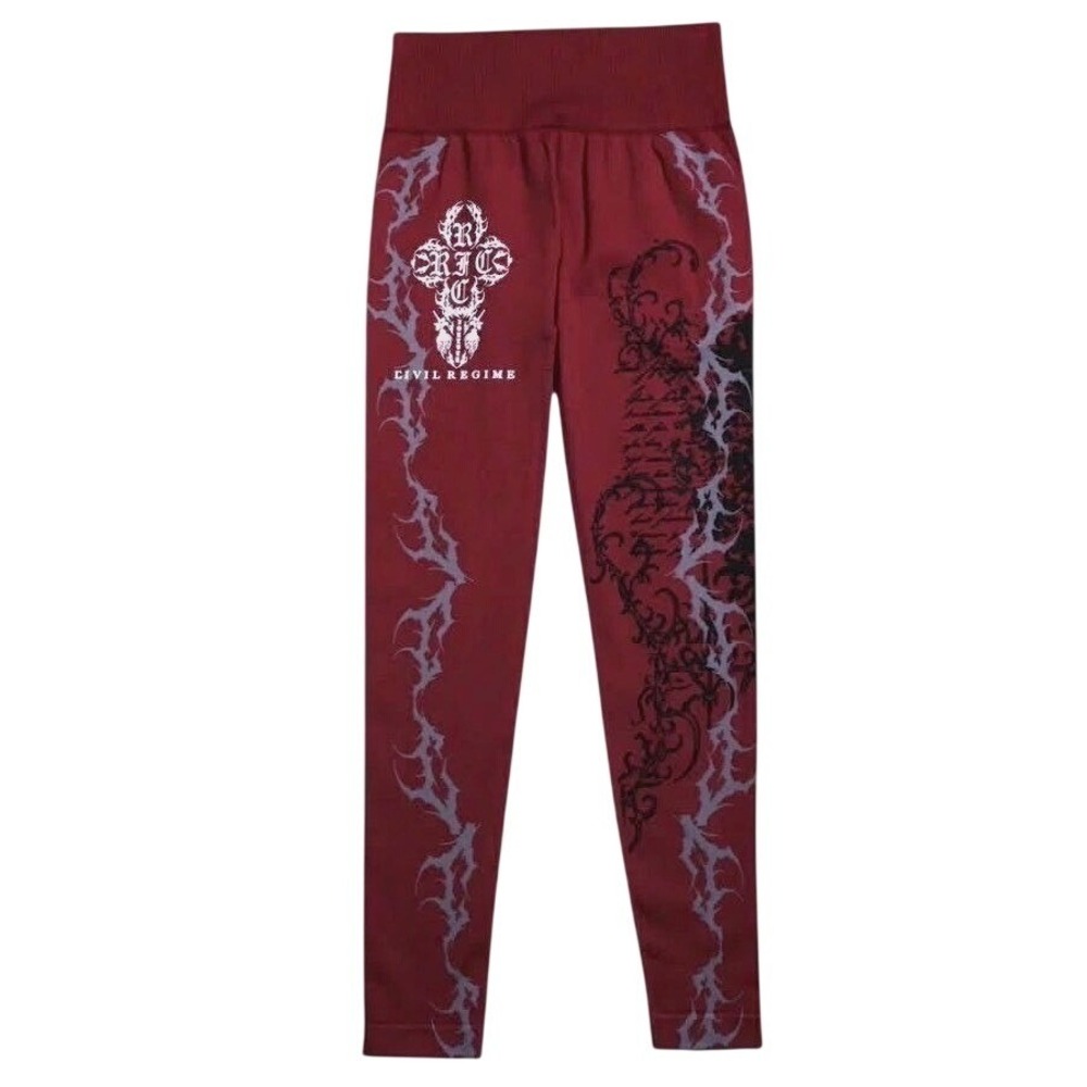 Civil Regime Save Yourself Kelly Seamless Scrunch Leggings Ox Blood Medium
